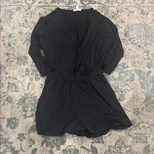 Silence + Noise Black Women's Wrap Romper